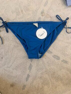 Malia Mills Love Knot Bikini Bottoms in Santorini Blue Size 10 NWT